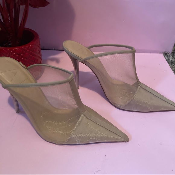 Zara Nude Mesh Mules Size 40 - Picture 8 of 11